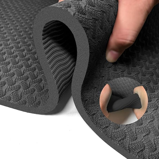 Yoga Mat 1/3 inch QMKGEC Exercise Mats 8mm TPE Non-Slip Extra Thick High-Density Eco Friendly for Yoga Workout Pilates Yoga Mats for Women Men