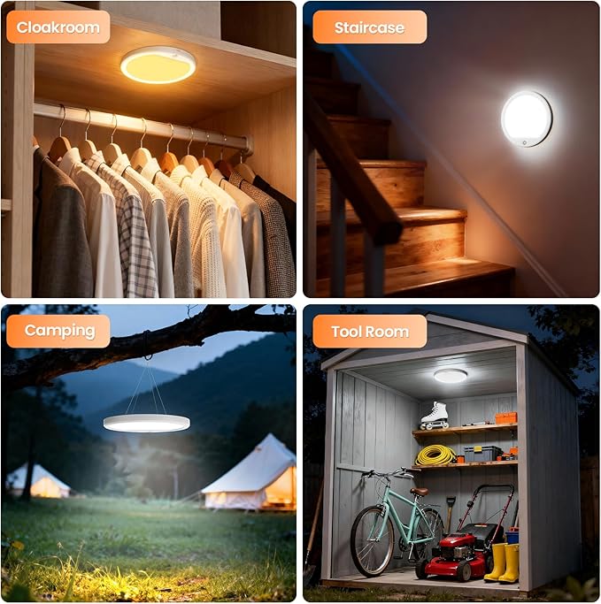 Motion Sensor Light Indoor With Remote Hanging Chain 3 Color Led Lights Magnetic Mount Under Cabinet Lighting USB Rechargeable Metal Chain Night Lamps Battery Operated Wall Light For Camping, Closet