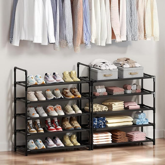 Shoe Rack, 10 Tier Shoe Storage Organizer Fit 30-35 Pairs Shoes,Metal Tall Shoe Shelf for Closet,Entryway,Garage,Bedroom,Cloakroom