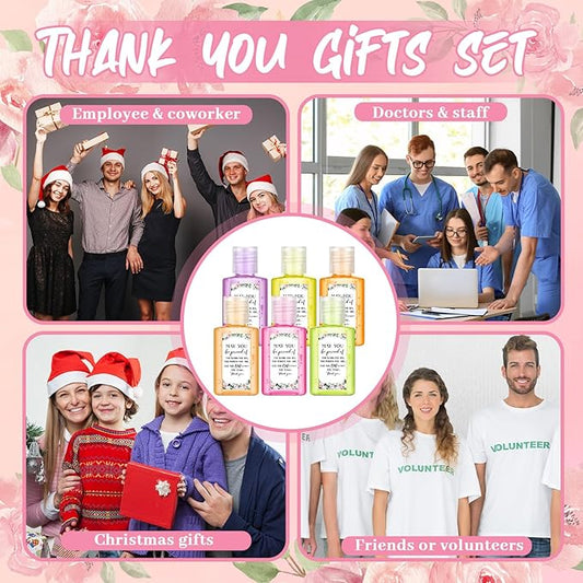 Frienda 24 Set Christmas Thank You Mini Hand Sanitizer Gift Bulk Travel Size Hand Sanitizer Xmas Party Favor Appreciation Gift for Coworker Staff Employees Nurse Teacher Homeless Care Package Supplies
