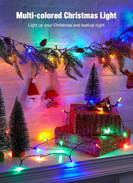 Battery Operated Christmas String Lights, 8ft 20 LED Mini Lights with Timer, Christmas Tree Lights for Indoor Outdoor Bedroom Wedding Party Holiday Xmas Decoration,Multicolor