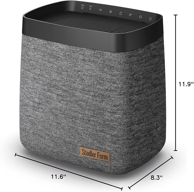 Stadler Form humidifier Karl, quiet powerful evaporator for humidifying rooms of up 1076 square feet, with 4 humidification levels and controllable via an app, black