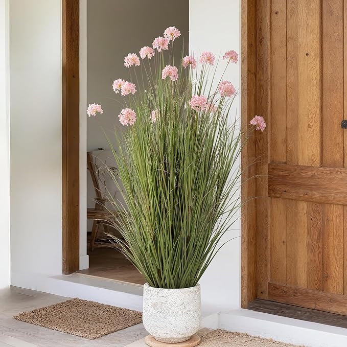 57in Lifelike Artificial Tall Grass Plant with 19 Lifelike Dandelion Flower and Non-Toxic,odorless Fake Tall Frass Plant Fake Plants for Indoor Decoration,Home Decor