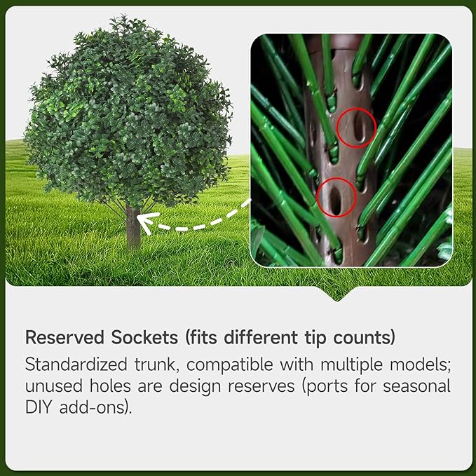 Boxwood Topiary Ball Trees Artificial Outdoor Set of 2, Dual-Base Weighted Planters/Spikes UV Resistant Fake Evergreen Bushes Plants for Front Porch Patio Garden and Door Decor