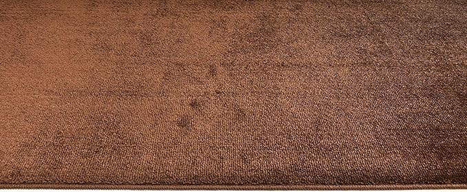 Custom Cut Hallway Runner Rug, Slip Resistant, 31 Inch Wide X Your Choice of Length, Solid Brown, 31 Inch X 9 feet