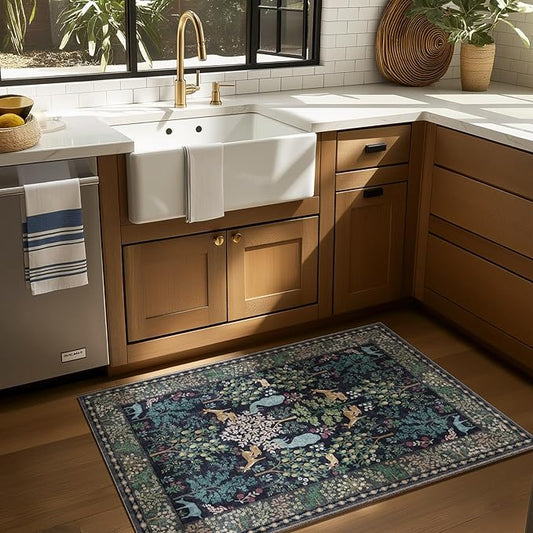 2x3 Washable Throw Rugs for Entryway: Door Mat Indoor Entrance Small Area Rug Non-Slip Low Pile Soft Kitchen Rug for Front Door Indoor Entrance Entry Kids Room Bedside