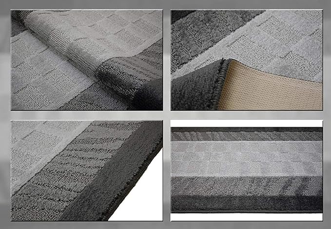 Custom Cut Hallway Runner Rug, Slip Resistant, 31 Inch Wide X Your Choice of Length, Zebra Anthracite, 31 Inch X 30 feet