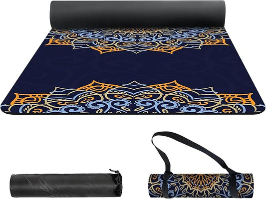 nuveti Yoga Mat Print Extra Thick TPE Non Slip Fitness Exercise Mat with Carrying Bag,72"x24" Extra Thick 6MM Exercise & Workout Mat for Yoga, Pilates Fitness and Floor Exercises