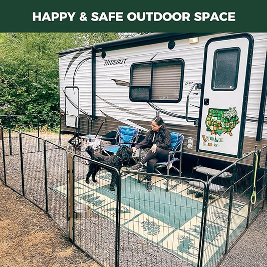 FXW Instant Unleashed Dog Playpen, Portable Pet Fence for Outdoor, RV Trips, and Camping, 24inch, 24 Panels for Puppy and Small Dogs│Patented