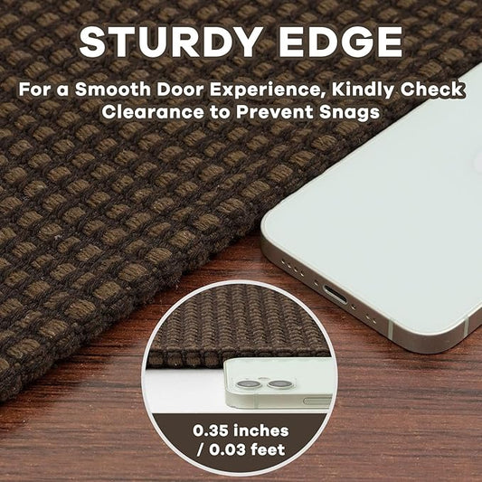 EARTHALL Woven Runner Rug 2x8 Ft Washable Runners for Hallways Cotton Non Slip Rubber Backed Kitchen Runner Braided Indoor Floor Carpet for Entryway, Hallway, Kitchen, Bedroom, Brown
