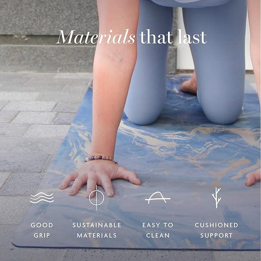 Suede yoga mat - Premium Printed Natural Eco-friendly Non-Slip Mat Great for Hot Yoga, Pilates, Workouts (72 inch x 24 inch x 3mm thick)