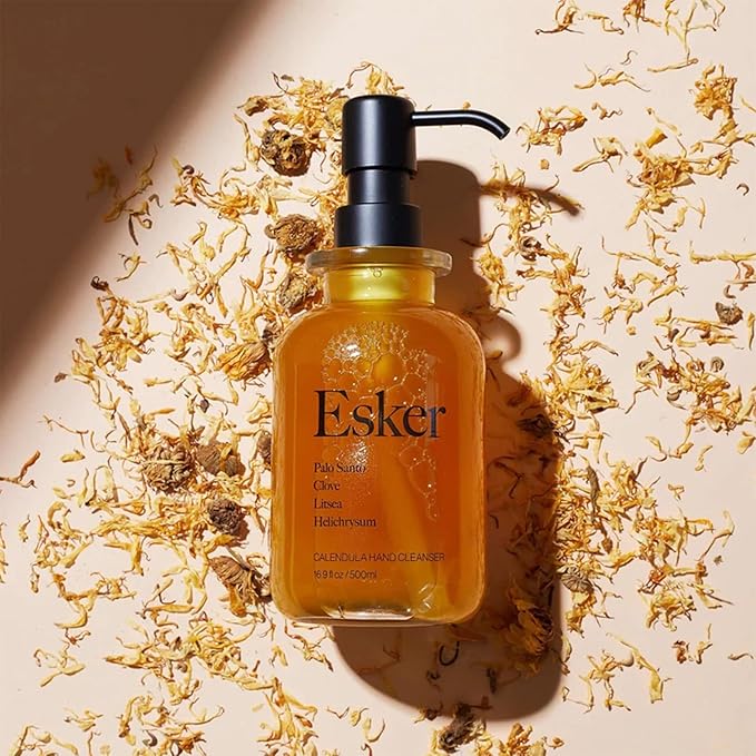ESKER Calendula Hand Cleanser Refill Pouch – Plant-Based Hand Wash Refill with Essential Oils & Calendula – Eco-Friendly, Cruelty-Free, Sulfate-Free – 16.9 fl oz
