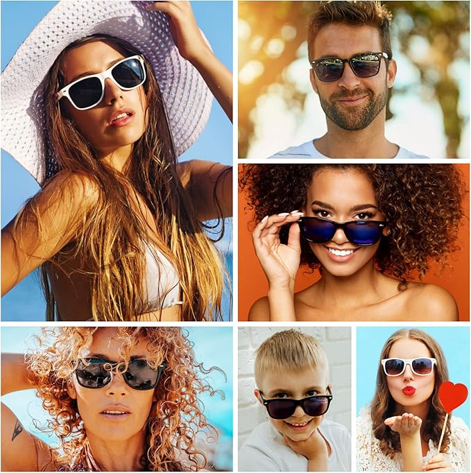 ASTARON 12 Pack Party Sunglasses Bulk Neon Party Favors for Beach Wedding Party Pool Party Supplies