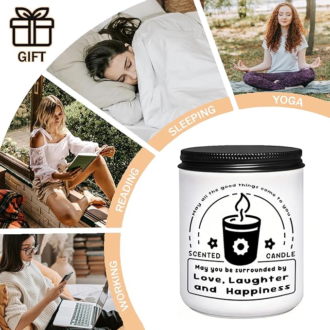 Inspirational Gifts for Women, Scented Candles, Lavender Eucalyptus Candles for Home Scented, Aromatherapy Candle, Soy Wax Candle for Stress Relief and Relax, Christmas, Birthday, Valentine Gifts