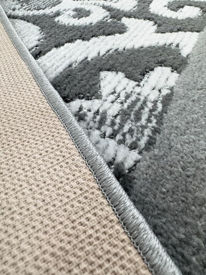 10 Ft Long Non-Slip Washable Carpet Runner Rug with Rubber Backing, Custom Floor Mat for Kitchen Hallway Stairs Bedroom Bathroom Entryway, Your Choice of Length, Lily Anthracite (26" X 10')