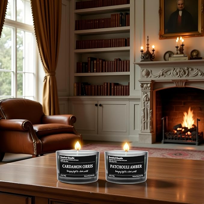 Men’s Luxury Scented Candle Gift Set - 6 Pack Premium Soy Wax, Aromatherapy Candle Relaxation, Home Decor Soy Wax Candle Perfect Birthday, Valentine, Christmas, Anniversary Aromatherapy Gifts for Him