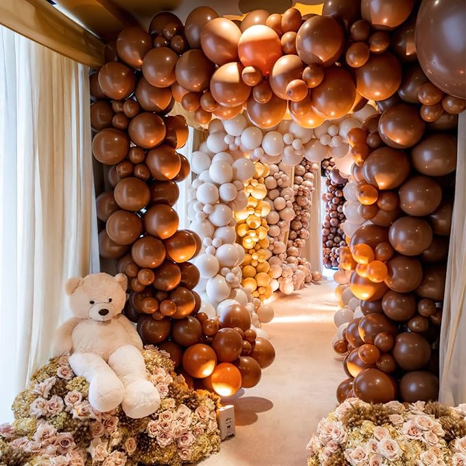 PartyWoo Light Brown Balloons 50 pcs 12 Inch Caramel Brown Tan Boho Neutral Balloons for Graduation Birthday Wedding Baby Shower Gender Reveal Forest Jungle Safari Party Decorations Brown-F10