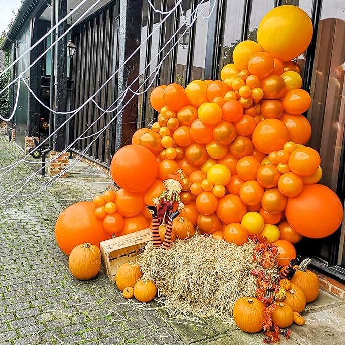 PartyWoo Orange Balloons 50 pcs 12 Inch Pearl Orange Fall Pumpkin Latex Balloons for Graduation Thanksgiving Halloween Little Cutie Baby Shower Birthday Party Decorations Orange-Z28