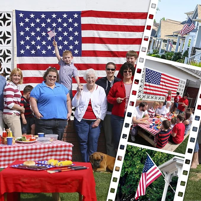 American Flag 2.5x4 FT Outdoor, Heavy Duty High Wind US Flag, Embroidered Stars, Sewn Stripes, Brass Grommets, Indestructible Tough USA Flags Suitable for Outside