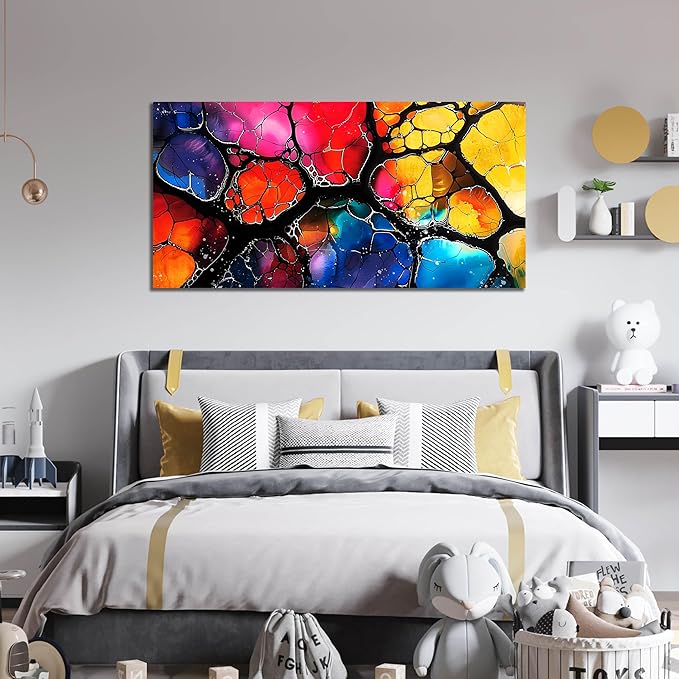Abstract Canvas Wall Art for Living Room Bedroom Home Office Modern Colorful Abstract Picture Large Canvas Prints Size 24x48