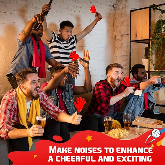 Junkin 100 Pcs Hand Clappers Bulk 7. 5 x 3. 5 Inches Noise Makers Party Favors Clapping Noise Maker Clacker for Birthdays Game Prizes Rewards Football Sporting Events Cheers Supplies (Black Red)