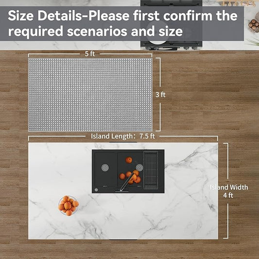 YDKGL Boho 3x5 ft Washable Area Rug Entryway Runner for Kitchen, Non Slip Woven Hallway Rugs Kitchen Mats for Floor Hall Rug Indoor Door Mat Carpet for Backdoor Bedroom Living Room, Easy Clean, Gray