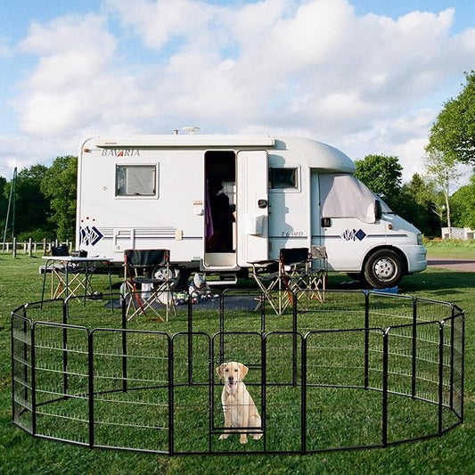 NEWBULIG Dog Playpen 16 Panels 40" Height Foldable Heavy Duty Metal Dog Exercise Playpen Puppy Fence for Indoor Outdoor Yard