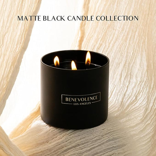 Benevolence LA 3 Wick Candle, Black Berries (Baies) Large Scented Candle | Soy Candles | Gifts for Women and Men | Home Fragrance | Aromatherapy | Bathroom Freshener 14.5 Oz, 45 Hour Burn