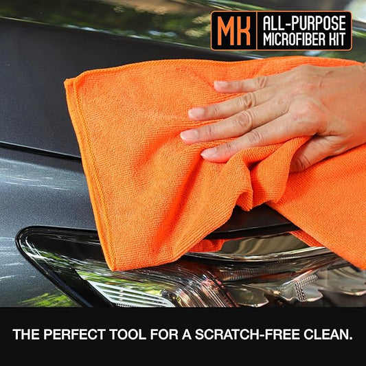 Suds Lab Premium Microfiber Towels for Car Detailing, Cleaning, Washing, Polishing - 16"x16" Ultra-Soft, Edgeless, Scratch-Free Cloth, Dual-Weave, Pack of 12