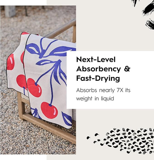 GEOMETRY Micro-Loop Beach Towel – Spring & Summer Collection – Quick-Dry, Sand-Resistant, Ultra-Absorbent Compact Towel for Beach & Travel (Abstract Life)