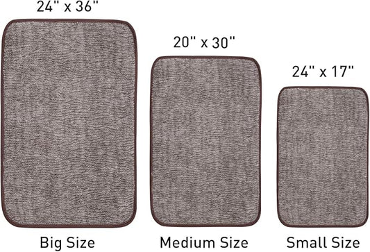 Bath Mats 24x17 Non-Slip Absorbent Bathroom Rug, Quick Dry Machine Washable Shower Tub Mat with Rubber Backing, Soft Floor Carpet for Bathroom Decor Bark Brown
