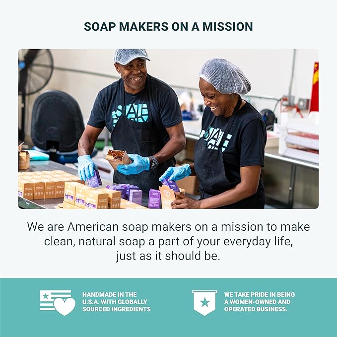 The Bubble Factory Handmade Soap, All Natural Soap for Women & Men, Hand, Bath & Body Natural Bar Soap, Vegan, Palm Oil Free, Made in USA with Shea Butter + Essential Oils, Lavender Rosemary, Single