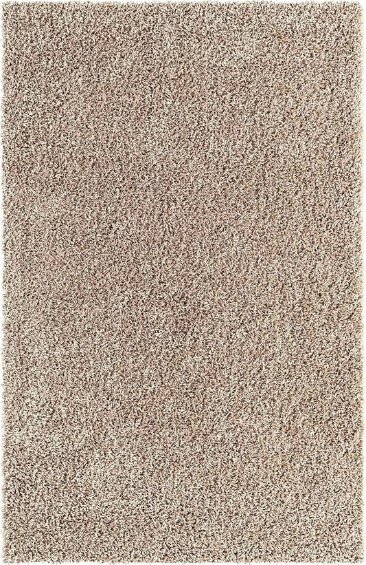 Unique Loom Solid Shag Collection Area Rug (5' 3" x 8' Rectangle, Taupe)