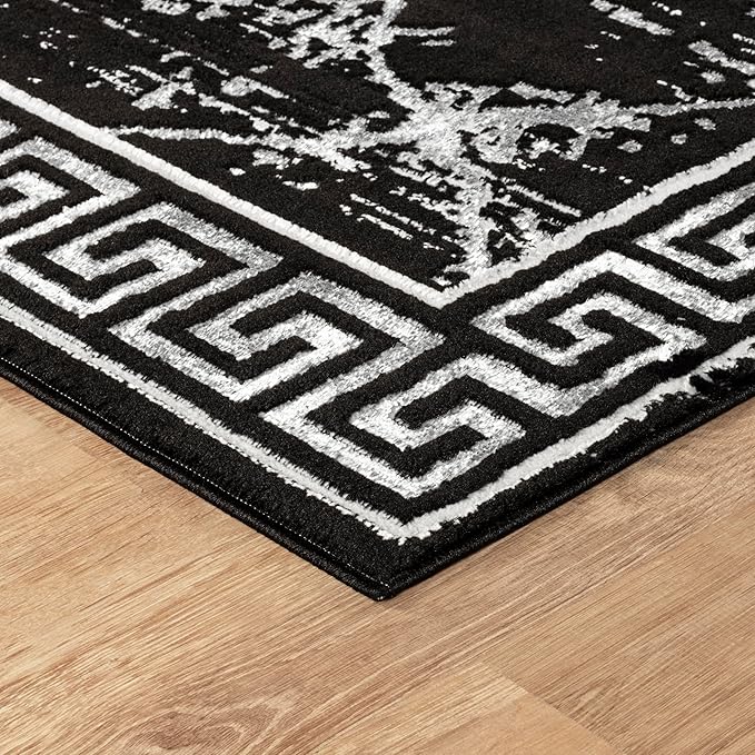 GLORY RUGS Area Rugs Marble 5x7 Black Gray Carpet Modern Abstract Rug Living Room Dining Bedroom Rug
