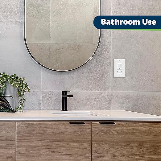TOPGREENER in-Wall PIR Motion Sensor Light Switch, Motion Sensor Switch, Occupancy Sensor Switch, On/Off Override, 4A, 500W, Single Pole, ๐๐๐๐ ๐๐๐ฎ๐ญ๐ซ๐๐ฅ ๐๐ข๐ซ๐, TSOS5, White, 4 Pack