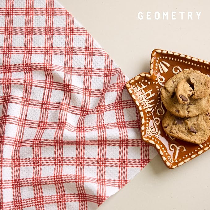 GEOMETRY Christmas Dinner Napkins - Premium Cloth Napkins - Quick Dry & Super Absorbent Table Napkins - Premium Geosuede Linen Napkins - Pine 19" x 19" - 6 Pieces