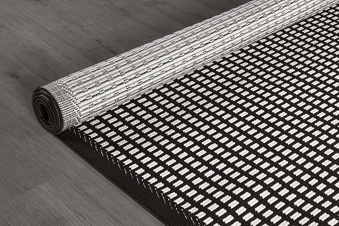 Beverly Rug Micro Loop Area Rug Black/White 8x10 Geometric Modern Luxury Zebra Durable Soft Indoor Rugs for Living Dining Room Office Stain Resistant Non Shedding Casual Indoor Carpet 8 x 10