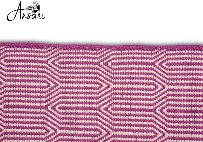 Craftyansari Handwoven Cotton Yoga Mat, Natural, 72 x 24 Inches, Fair Trade, Soft Absorbent Surface for Exercise, Workout, Meditation