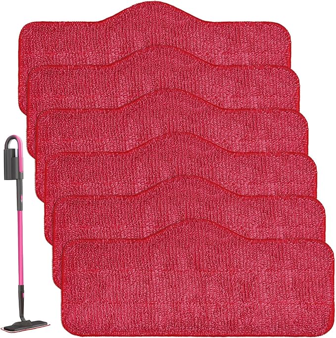 Steam Mop Pads for Schenley, 6-Pack Microfiber Pads for Schenley Steam Mop 7 in 1, Machine Washable Reusable Replacement Mop Pads Compatible with Schenley Steam Mop Cleaner