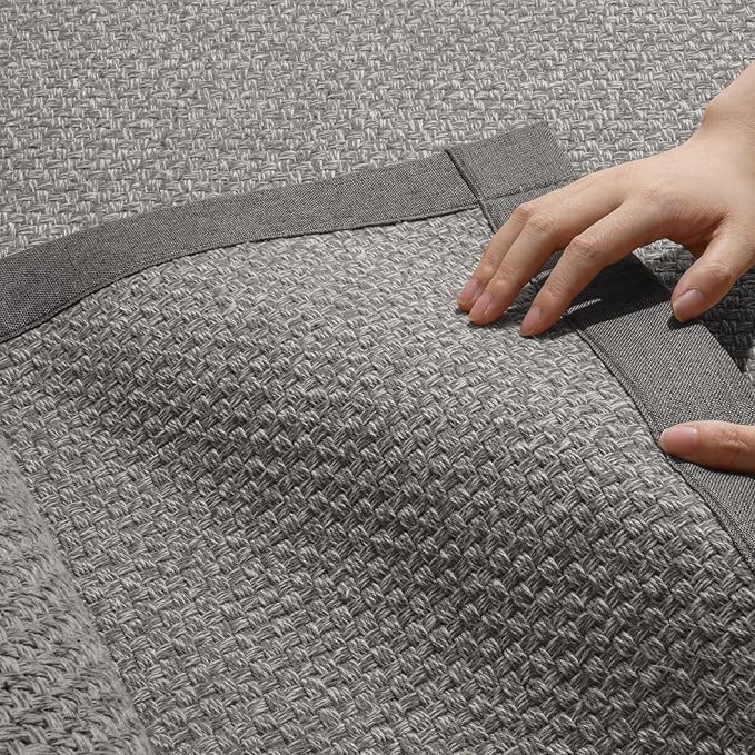 Washable Runner Rug 3x5 Jute Like Entryway Indoor Runner Mat Rugs Non Slip, Woven Soft Farmhouse Area Boho Floor Carpet for Hallway Kitchen Laundry Hall Backdoor Bedroom Living Room, Grey
