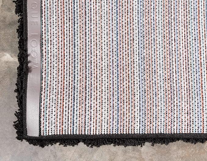 Unique Loom Solid Shag Collection Area Rug (6' 1" x 9' Rectangle, Jet Black)