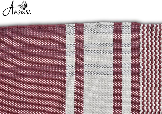 Craftyansari Handwoven Cotton Yoga Mat, Natural, 72 x 24 Inches, Fair Trade, Soft Absorbent Surface for Exercise, Workout, Meditation