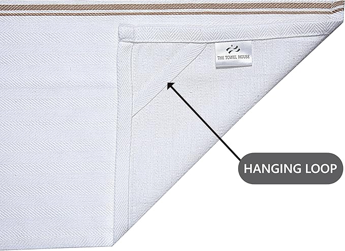 100% Cotton Kitchen Towels – Highly Absorbent, Quick-Dry Dish Towels with Hanging Loop – Extra Large 18x28 Inches – Beige (Pack of 8) | Soft, Durable and Lint-Free for Everyday Use