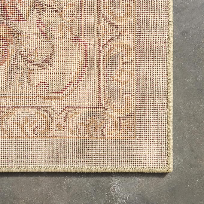 Rugs.com Chateau Collection Rug – 6 Ft Square Green Medium Rug Perfect for Living Rooms, Kitchens, Entryways