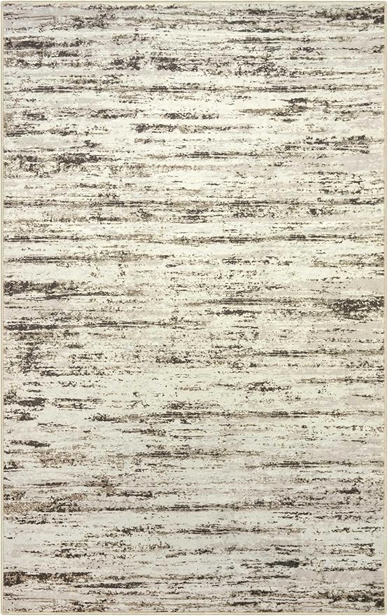 Modern Abstract Small Area Rug Indoor 3x5 Washable Rug Non-Slip Soft Entryway Rug Beige Kitchen Mats Thin Print Faux Wool Floor Carpet Throw Rugs for Entrance Bedroom Office Home Decor