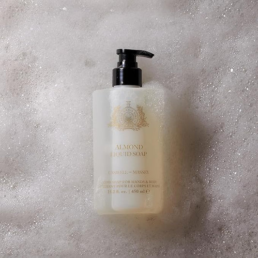 Caswell-Massey Almond Liquid Hand Soap & Moisturizing Body Wash with Pump, Hydrating Plant-Based Skin Cleanser for Men & Women, Paraben and Phthalate Free, 15.2 fl oz