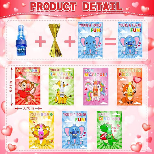 28 Pack Valentines Day Gifts for Kids Finger Lights Toys with Valentines Day Cards for Kids School, Class Valentine Exchange Cards Valentine Party Favors for Boys Girls
