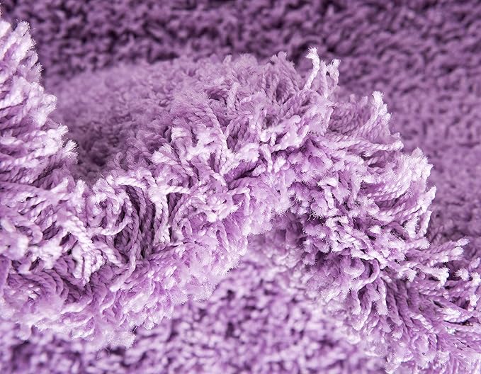 Unique Loom Solid Shag Collection Area Rug (2' 6" x 13' 1" Runner, Lilac)