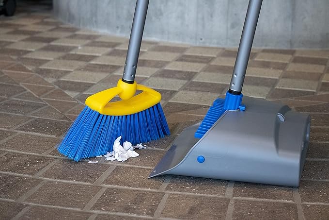 Garbage Lift with Broom, Yellow, Grey and Blue, 45 cm