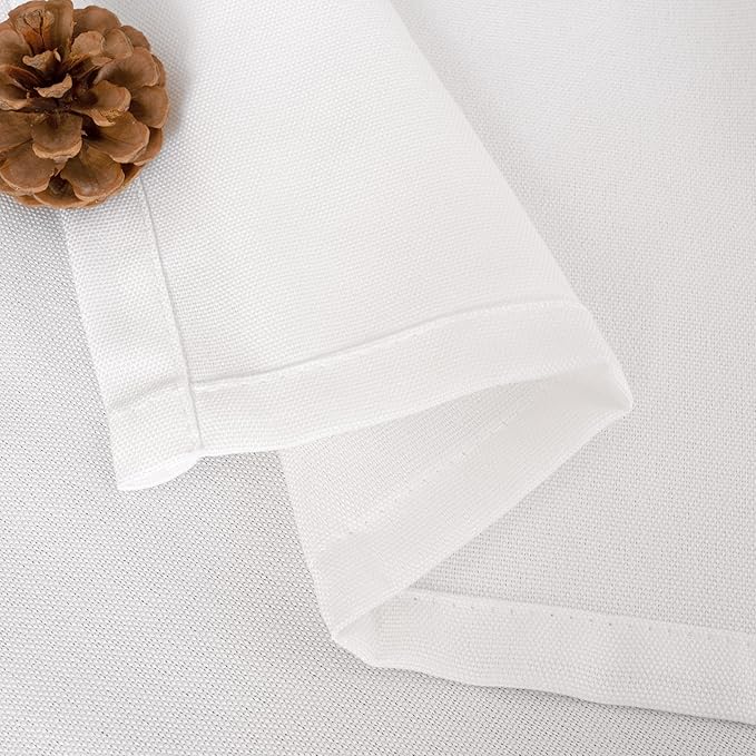 BGment White Linen Curtains for Living Room 108 Inch Length 2 Panels Set, Country Rustic Window Drapes with Grommet Textured Light Filtering for Bedroom Laundry Privacy, Each 52 Inch Wide